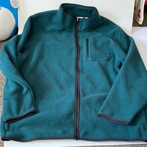 Lands End XXL/T Men 50-52 Dark Green Sherpa Jacket
